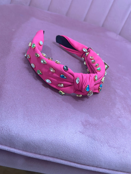 Hot Pink Rhinestone Headband