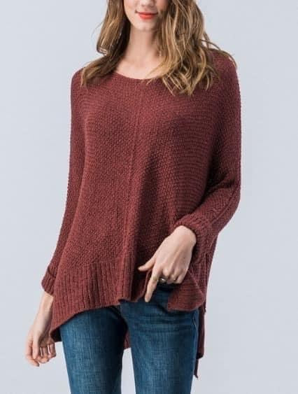 Burgundy Dolman Sweater