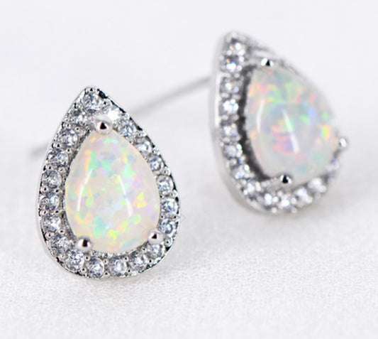 Opal Teardrop Studs