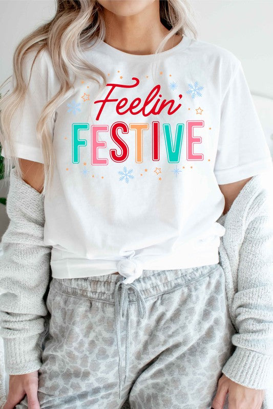 White Feelin Festive Graphic Tee (PREORDER)