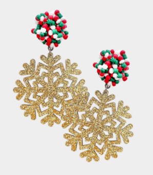 Glitter Snow Flake Earrings