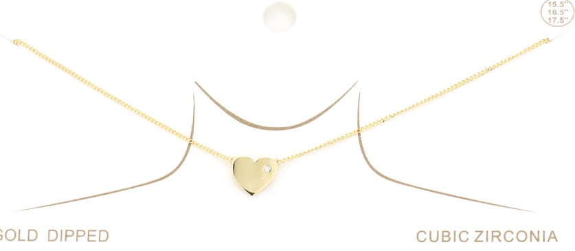 Gold Pendant Heart Necklace