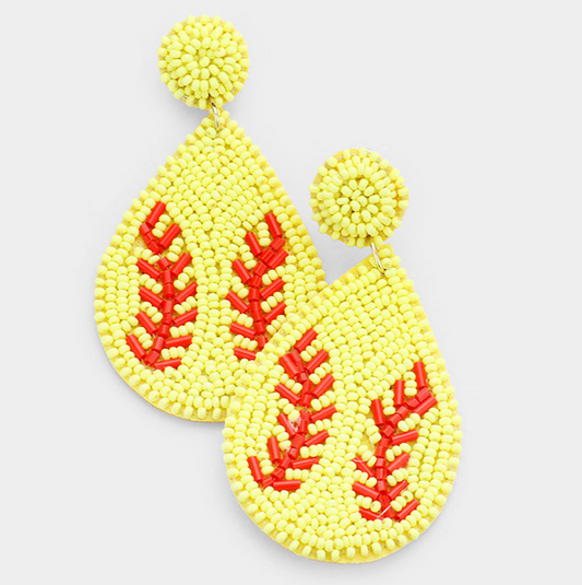 Softball Beaded Earrings